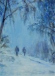 Wandelaars in een witte wereld [30 x 40]